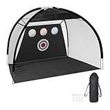 Relaxdays Golf Übungsnetz, Zielscheibe, Tragetasche und Heringe, HxBxT: 200x300x170 cm, Golfnetz...