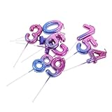 TOYZFRIENDY 10 Stück Teiliges Zahlenkerzen mit Farbverlauf in Blau-violett Stabile...