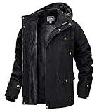 MAGCOMSEN Herren Winterparka Fleece Gefüttert Winterjacke mit Fell Herren Cargo Wintermantel...