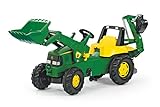 Rolly Toys Traktor / rollyJunior Trettraktor John Deere (mit Lader und Heckbagger, für Kinder ab 3...