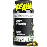 natural elements Daily Vitamins – 120 Multivitamin Kapseln – alle wertvollen Vitamine A-K –...