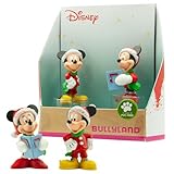 Bullyland 15074 - Spielfiguren Set Walt Dinsey Mickey & Minnie Mouse zu Weihnachten, detailgetreu,...