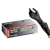 Meditrade Nitril® Einweghandschuhe schwarz – puderfrei, latexfrei, mikrogeraut, lebensmittelecht,...