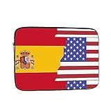 Laptophülle mit amerikanischer Spanien-Flagge, stoßfest, tragbar, für Damen und Herren,...