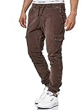 Indicode Herren Walker Cargohose (Cord-Stretch) | Cargo Hose Cordhose Kord Baumwollhose Dk Brown XL