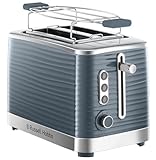 Russell Hobbs Toaster [für 2 Scheiben] Inspire Grau mit hochwertiger Hochglanz-Struktur (extra...