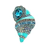 WCRAZYE Strass-Brosche für Damen und Mädchen, modisch, exquisit, groß, blauer Kristall, Ozean,...