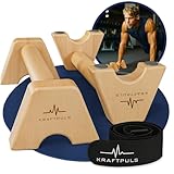 KRAFTPULS® Liegestützgriffe - als Calisthenics Equipment – rutschfeste & nachhaltige Parallettes...