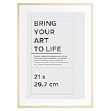 Estancia Eiche Holz Bilderrahmen 21x29.7 cm (A4) mit Bruchsicherem Plexi-Glas | Moderner...