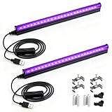 2Pcs 5W UV Schwarzlicht Röhre 24 LEDs 5V USB Schwarzlicht Lamp 385-400 nm Tragbar 270°...
