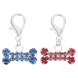 UPKOCH 2 Stück Hunde knochen anhänger mit Funkelnden Strasssteinen Niedliche Halsband deko für...