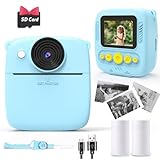 NUOTUN Sofortbildkamera Kinder, Kinder Kamera mit Fotos drucken, 2,0 Zoll HD Bildschirm, 8X Zoom,...