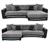 Multimedia Ecksofa B322/T190/H88 cm mit RGB-LED Beleuchtung, Soundsystem inkl. Bluetooth, USB,...