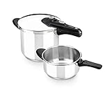BRA Vitesse | Schnellkochtopf-Duo-Set, Metall, Silber, 4 und 7 Liter, Für alle Herdarten...
