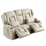 SAMERY Relaxsessel mit Liegefunktion Fernsehsessel Manuell Verstellbar, Zweisitzer Sofa Kinosessel 2...