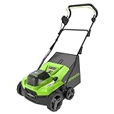 Greenworks 40 V 2-in-1 cordless scarifier and aerator GD40SCII38