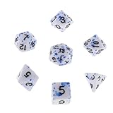 harayaa 4X 7 Teiliges Polyedrisches Würfelset D4 D20 für RPG Rollenspiele, Partyspiel,