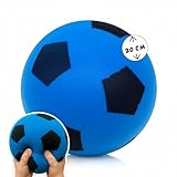 alldoro 63105 Schaumstoffball Blau, Ø 20 cm, extra weicher Softball, Fußball für Kinder ab 0...