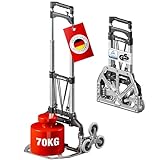 ATHLON TOOLS Aluminium Treppensteiger-Sackkarre klappbar TÜV geprüft – extra Langer Griff 110...