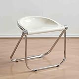 Acryl-Klapphocker – Transparenter tragbarer Stuhl, ergonomisches armloses Design für Zuhause,...