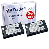 2X Trade-Shop Li-Ion Akku 7,2V / 2900mAh kompatibel mit Canon Speedlite EL-5 DS401231 Flash...