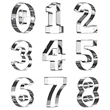 XUZOPIM 9 Pieces Number Cookie Cutter, Cookie Cutters, Numbers 0-9, Stainless Steel Digital Cookie...