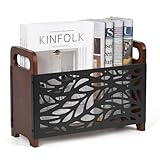 QILICZ Zeitungsständer Zeitschriftenhalter,Magazinständer - Holz Zeitungshalter Bücherregal...
