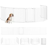 PawHut Welpenauslauf, 8-teilig Welpenlaufstall mit Tür, faltbar Laufstall Baby mit...