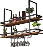 Verstellbares Weinregal aus Metall, 150 x 30 x 80 cm, stilvoller hängender Weinflaschenhalter und...