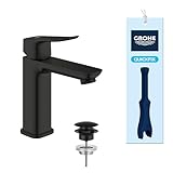 GROHE Dice, Waschtischarmatur, wassersparend (Wasserhahn für das Bad, Badarmatur mit Push-Open...
