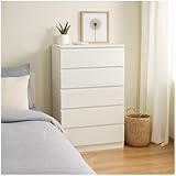 HTI living Kommode mit 5 Schubladen Weiß Modernes Design und viel Stauraum Anrichte Sideboard...
