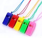 YUEMING 5 Stück Plastikpfeife Pfeifen, Trillerpfeifen,mit Lanyard für Partysportarten, Zufällige...