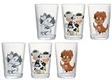Ritzenhoff & Breker Kindertrinkgläser-Set Hoftiere, 6-teilig, Transparent, Mehrfarbig