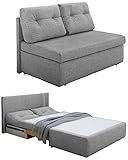 Praktisches Funktionssofa mit Gästebettfunktion, Schlafsofa 136 cm breit, Couch mit Schlaffunktion...