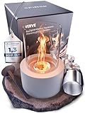 Firell Feuerschale - Tischfeuer Indoor & Outdoor - Gefertigt aus massivem Beton – Extra Lange...