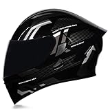 Woljay Integralhelm Klapphelm Motorrad Modularer Helm Motorrad Doppelvisier für Erwachsene Männer...