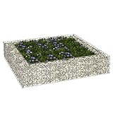 Gecheer Gabionen-Hochbeet Steinkorb Pflanzkübel Gabionen-Pflanzgefäß Verzinkter Stahl 100x100x20...