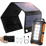 8W faltbaren Solarpanel mit Solar Powerbank 20000mAh PD 15W Solarladegerät QC3.0 USB C Schnelles...