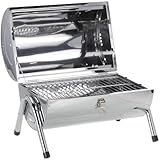 RESCH 502598 mobiler Holzkohle Grill klappbar, Edelstahl Tischgrill tragbar, Holzkohlegrill ideal...