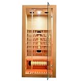 - Domus Möbel - Infrarot-Sauna 90 × 90 cm mit Funk-Farbtherapie, 4 Vollspektrum und 1 Carbon SN061