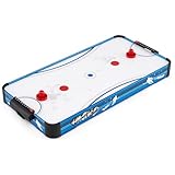 COSTWAY Airhockey Tisch, Air Hockey Spieltisch mit 12V Motor, 2 Pucks & 2 Schieber, Lufthockey...