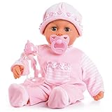Bayer Design 93824CK Babypuppe interaktiv, sprechend, Schlafaugen, weicher Körper, 24 Babylaute, 38...