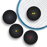 Healvian Squashbälle 4 Stück Packung Federnde Gummibälle mit Farblichen Punkten für...