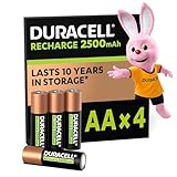 Duracell Akku AA, wiederaufladbare Batterien AA, 4 Stück, Unsere Nr. 1 - längste Haltbarkeit pro...