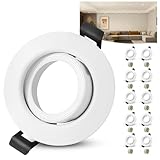 Laiebri 10er LED Einbaustrahler GU10 Einbaurahmen Rund Spot Ultra Flach 68mm Lochmass Einbauleuchten...