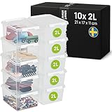 SmartStore - 10x Aufbewahrungsbox mit Deckel Classic 2L (21x17x11cm) | Stapelbare Box mit Deckel |...