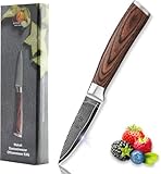 Wakoli EDIB Officemesser aus echtem Damaststahl (VG10 Kern) mit 8,5 cm Klinge – Scharf und...