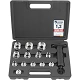 TECPO Locheisen Satz 14-teilig, Loch Stanzen 5-35mm Durchmesser Lochstanzer Henkellocheisen Werkzeug...