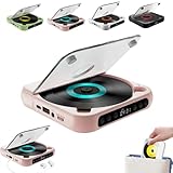 Tragbarer Bluetooth-kompatibler CD-Player, Hi-Fi-Sound, 2000 mAh Akku, 5.3...