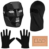 Balinco The Game Maske + Sturmhaube + schwarze Handschuhe + 1x Spielkarte für Halloween, Fasching &...